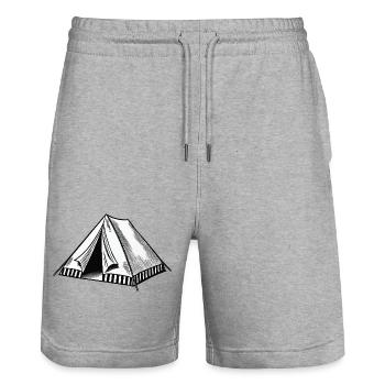 zelt - Stanley/Stella Unisex Bio Joggingshorts Trainer  - Grau meliert - Vorne - Nik (191cm) & Marisol (170cm)