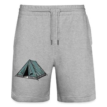 zelt - Stanley/Stella Unisex Bio Joggingshorts Trainer  - Grau meliert - Vorne - Nik (191cm) & Marisol (170cm)
