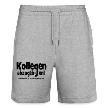 Kollegen abzugeben! Top Zustand, zu nichts zu gebr - Stanley/Stella Unisex Bio Joggingshorts Trainer  - Grau meliert - Vorne - Nik (191cm) & Marisol (170cm)