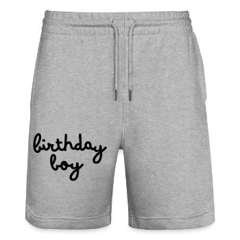 Birthday Boy - Stanley/Stella Unisex Bio Joggingshorts Trainer  - Grau meliert - Vorne - Nik (191cm) & Marisol (170cm)