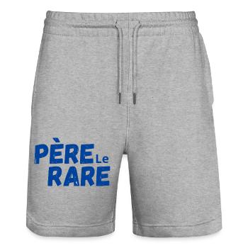Seltene Perle Papa - Papa Geschenkidee - Stanley/Stella Unisex Bio Joggingshorts Trainer  - Grau meliert - Vorne - Nik (191cm) & Marisol (170cm)