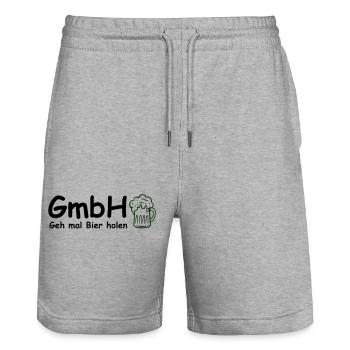 Bier GmbH - Stanley/Stella Trainer Unisex Organic Jogging Shorts - heather grey - Front - Nik (191cm) & Marisol (170cm)