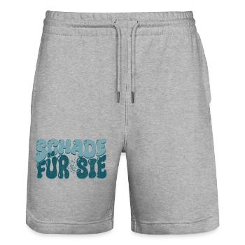 Too bad for you - Stanley/Stella Trainer Unisex Organic Jogging Shorts - heather grey - Front - Nik (191cm) & Marisol (170cm)