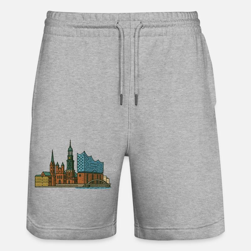 Horizon de Hambourg - Short de jogging bio TRAINER Stanley/Stella unisexe - gris chiné
