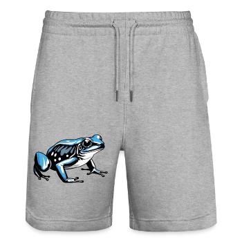 Frosch - Cute Amphibian Design - Stanley/Stella Unisex Bio Joggingshorts Trainer  - Grau meliert - Vorne - Nik (191cm) & Marisol (170cm)