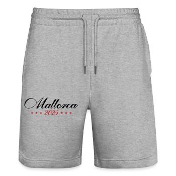 Mallorca 2025 - Stanley/Stella Unisex Bio Joggingshorts Trainer  - Grau meliert - Vorne - Nik (191cm) & Marisol (170cm)