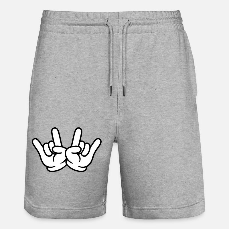 Hand Comic Party - Stanley/Stella Trainer Unisex Organic Jogging Shorts - heather grey