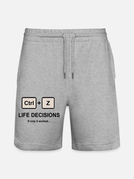 Ctrl + Z Life Decisions - Stanley/Stella Trainer Unisex Organic Jogging Shorts - heather grey