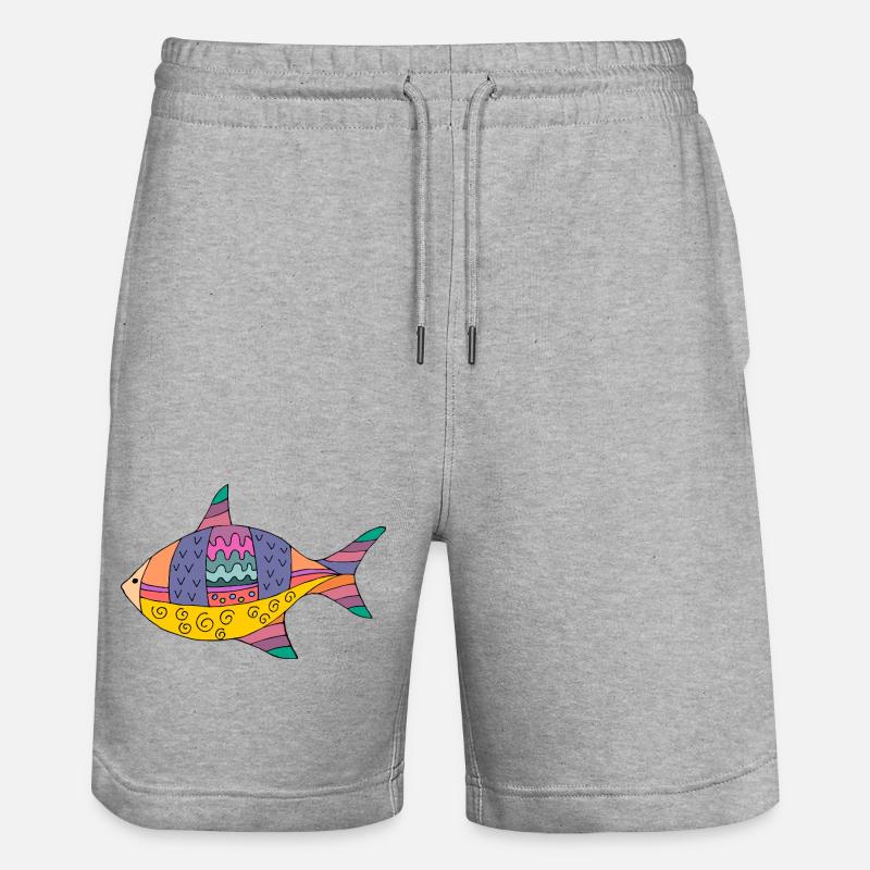 Fisch - Stanley/Stella Unisex Bio Joggingshorts Trainer  - Grau meliert