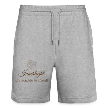 Inner Light - Entfache dein inneres Leuchten - Stanley/Stella Unisex Bio Joggingshorts Trainer  - Grau meliert - Vorne - Nik (191cm) & Marisol (170cm)