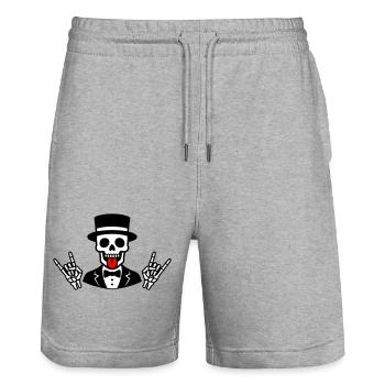 Groom Skeleton - Stanley/Stella Trainer Unisex Organic Jogging Shorts - heather grey - Front - Nik (191cm) & Marisol (170cm)