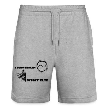 Baseball Hardball Homerun Softball Hitter Pitch - Stanley/Stella Trainer Unisex Organic Jogging Shorts - heather grey - Front - Nik (191cm) & Marisol (170cm)