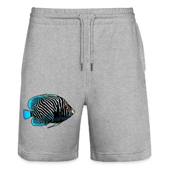 Exotic fish - Stanley/Stella Trainer Unisex Organic Jogging Shorts - heather grey - Front - Nik (191cm) & Marisol (170cm)