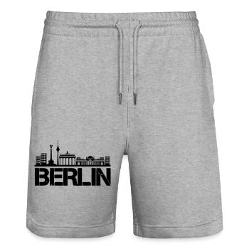 Horizon de Berlin - Short de jogging bio TRAINER Stanley/Stella unisexe - gris chiné - Devant - Nik (191cm) & Marisol (170cm)