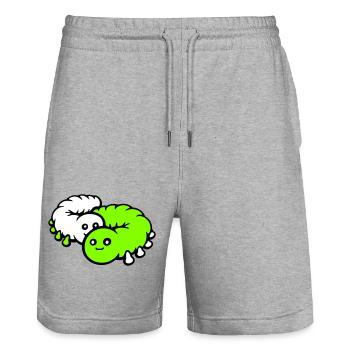 2 Caterpillars Couple Lovers in Love Dear Friends - Stanley/Stella Trainer Unisex Organic Jogging Shorts - heather grey - Front - Nik (191cm) & Marisol (170cm)