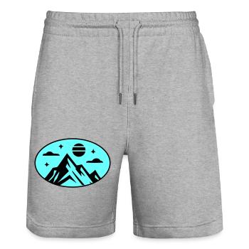Berge Symbol - Stanley/Stella Unisex Bio Joggingshorts Trainer  - Grau meliert - Vorne - Nik (191cm) & Marisol (170cm)