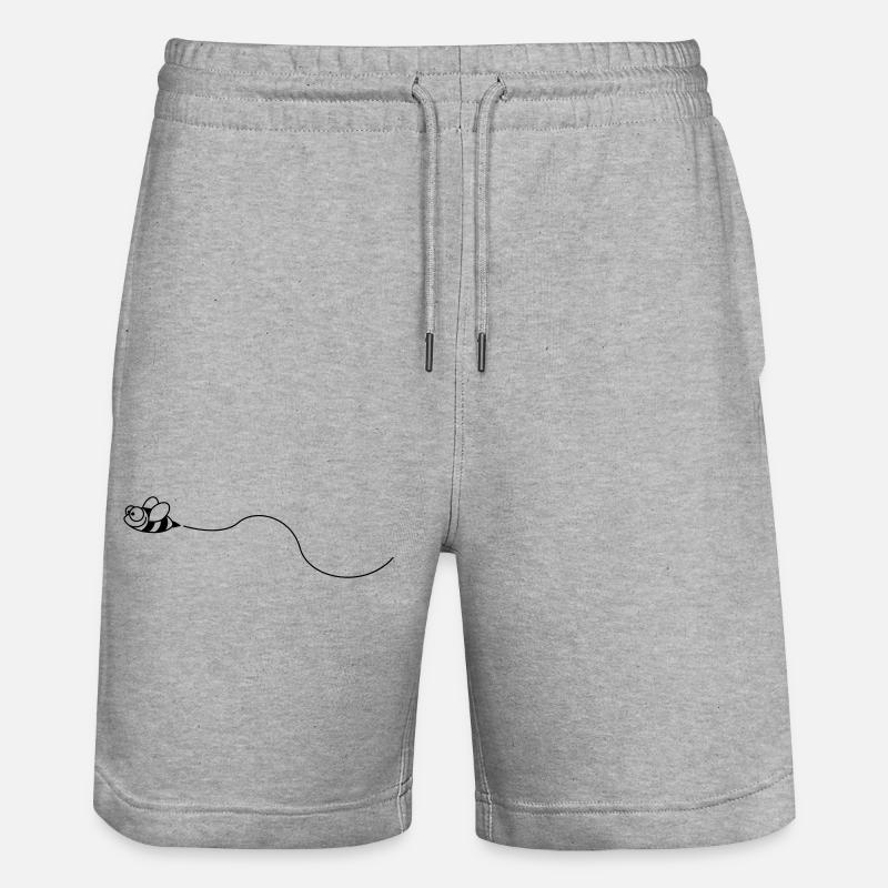 biene_1c - Stanley/Stella Unisex Bio Joggingshorts Trainer - Grau meliert