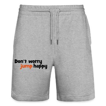 jump - Stanley/Stella Trainer Unisex Organic Jogging Shorts - heather grey - Front - Nik (191cm) & Marisol (170cm)
