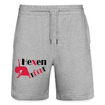 cooking - Stanley/Stella Trainer Unisex Organic Jogging Shorts - heather grey - Front - Nik (191cm) & Marisol (170cm)