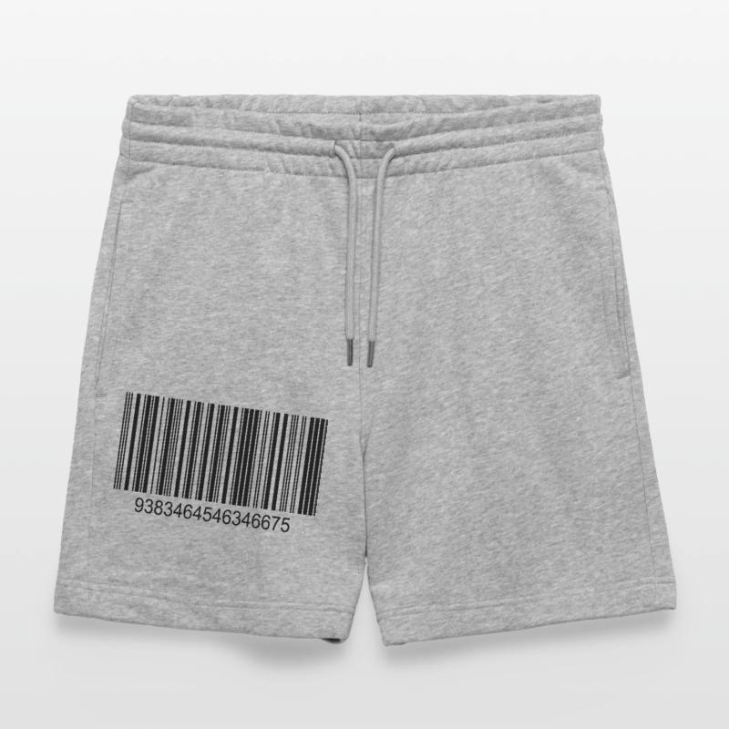 Barcode / Strichcode in Schwarz mit Zahlen Stanley/Stella Unisex Bio Joggingshorts Trainer 