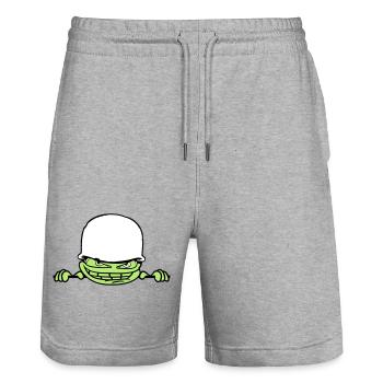 wall wall face head soldier camouflage war ar - Stanley/Stella Trainer Unisex Organic Jogging Shorts - heather grey - Front - Nik (191cm) & Marisol (170cm)
