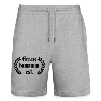 Errare Humanum Est - lateinischer Spruch - Stanley/Stella Unisex Bio Joggingshorts Trainer  - Grau meliert - Vorne - Nik (191cm) & Marisol (170cm)