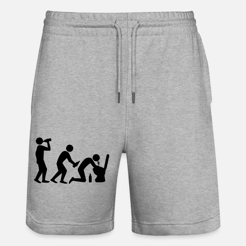 Drunken Evolution - Stanley/Stella Unisex Bio Joggingshorts Trainer  - Grau meliert