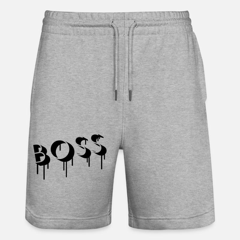 Boss Graffiti - Stanley/Stella Unisex Bio Joggingshorts Trainer  - Grau meliert