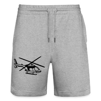 Hubschrauber - Stanley/Stella Unisex Bio Joggingshorts Trainer  - Grau meliert - Vorne - Nik (191cm) & Marisol (170cm)