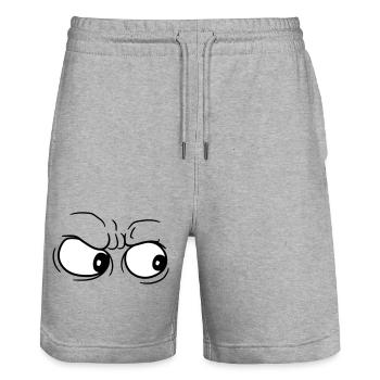 ansehen starren 2 augen ausrasten stinksauer kopf - Stanley/Stella Unisex Bio Joggingshorts Trainer  - Grau meliert - Vorne - Nik (191cm) & Marisol (170cm)