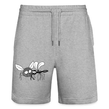 2 freunde team paar kleine schnake moskito blut tr - Stanley/Stella Unisex Bio Joggingshorts Trainer  - Grau meliert - Vorne - Nik (191cm) & Marisol (170cm)