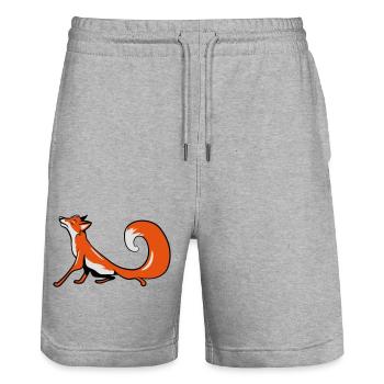 Fuchs witzig eitel - Stanley/Stella Unisex Bio Joggingshorts Trainer  - Grau meliert - Vorne - Nik (191cm) & Marisol (170cm)