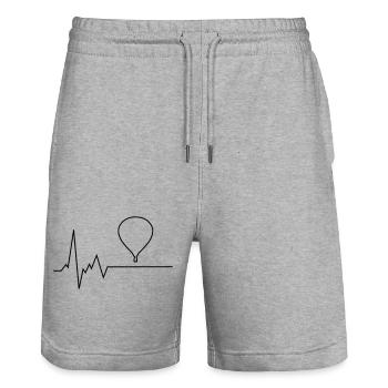herzschlag ballon - Stanley/Stella Unisex Bio Joggingshorts Trainer  - Grau meliert - Vorne - Nik (191cm) & Marisol (170cm)