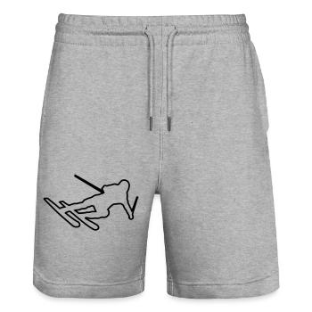 ski - Stanley/Stella Trainer Unisex Organic Jogging Shorts - heather grey - Front - Nik (191cm) & Marisol (170cm)