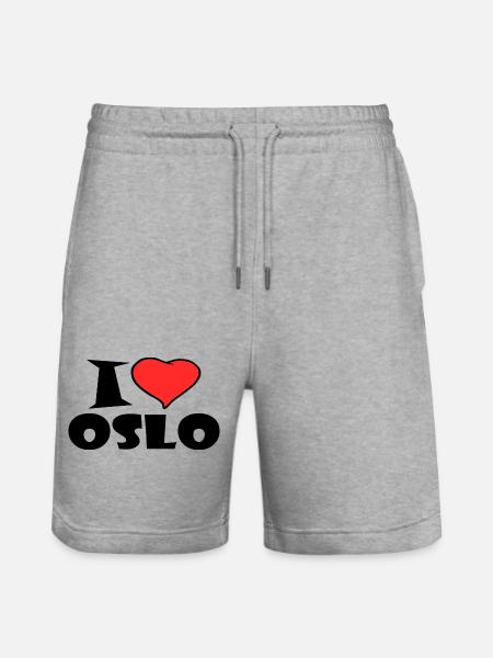 I Love Oslo - Stanley/Stella Trainer Unisex Organic Jogging Shorts - heather grey