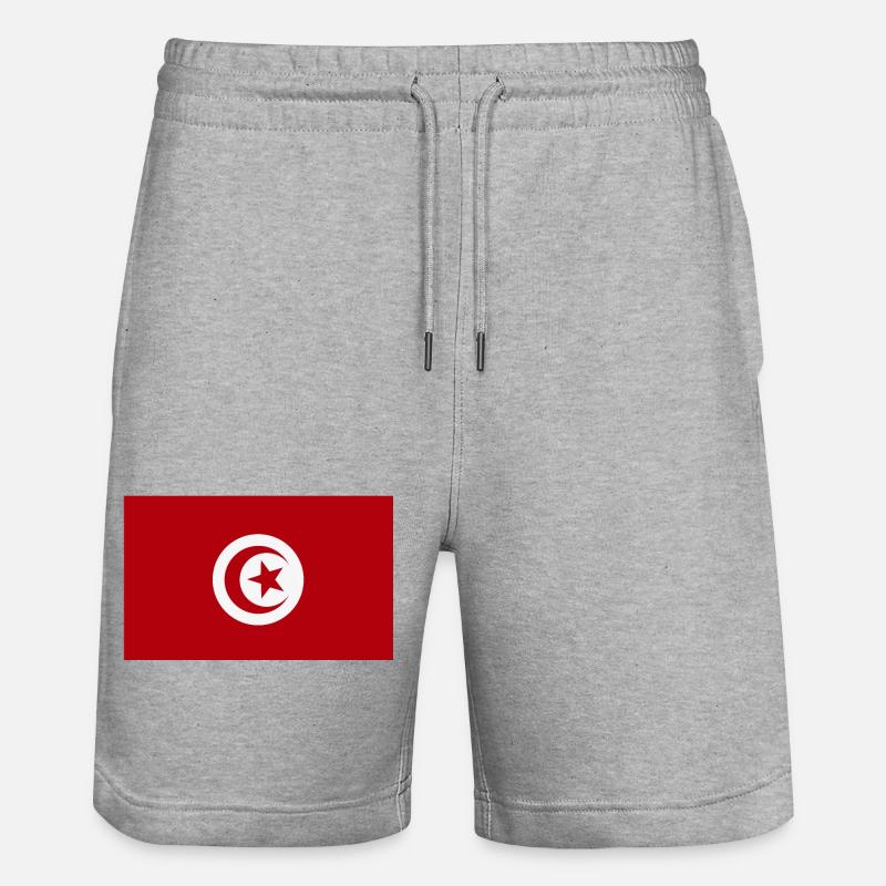 Tunisie Drapeau - Short de jogging bio TRAINER Stanley/Stella unisexe - gris chiné