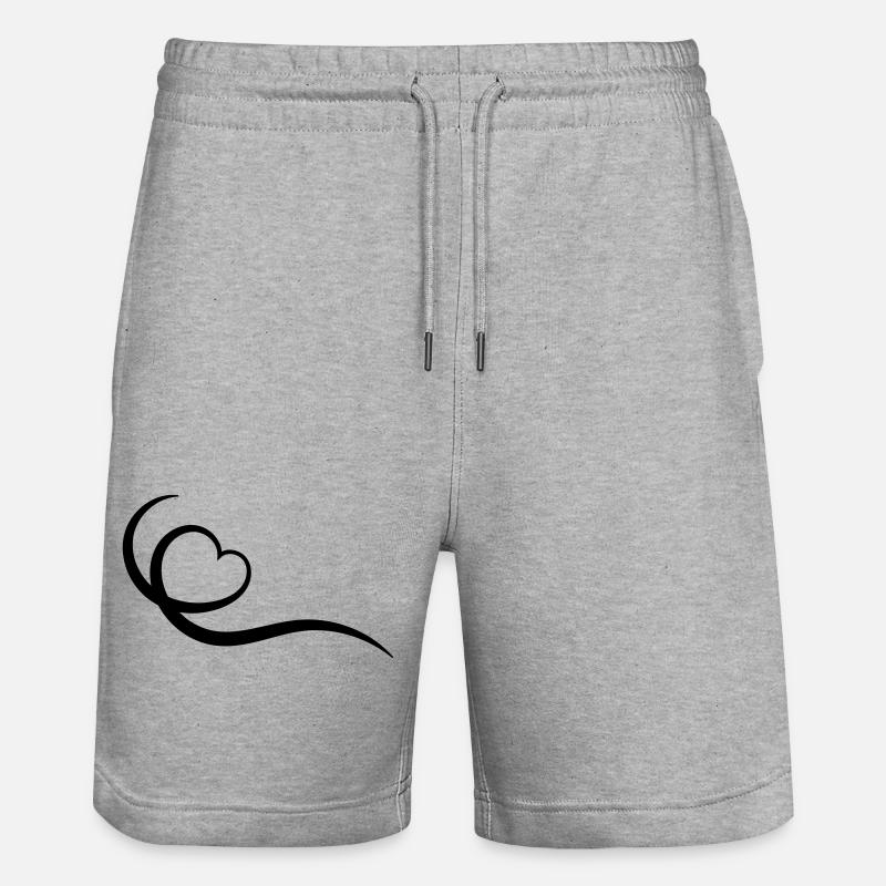 Herz - Stanley/Stella Unisex Bio Joggingshorts Trainer  - Grau meliert