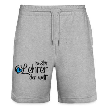 Lustiger Lehrer - Stanley/Stella Unisex Bio Joggingshorts Trainer  - Grau meliert - Vorne - Nik (191cm) & Marisol (170cm)