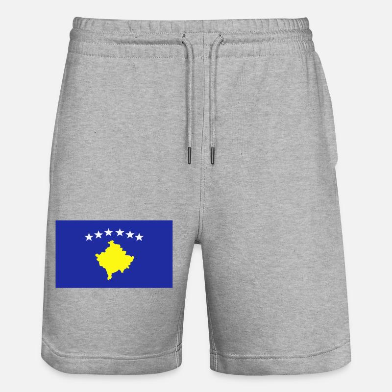 Drapeau du Kosovo - Short de jogging bio TRAINER Stanley/Stella unisexe - gris chiné