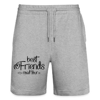 Road Tour mit Freunden - Stanley/Stella Unisex Bio Joggingshorts Trainer  - Grau meliert - Vorne - Nik (191cm) & Marisol (170cm)