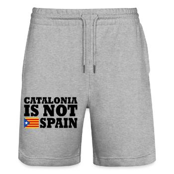 catalonia is not spain - Stanley/Stella Trainer Unisex Organic Jogging Shorts - heather grey - Front - Nik (191cm) & Marisol (170cm)