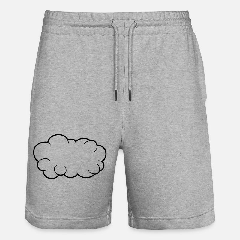 Sprechblase Wolke Design - Stanley/Stella Unisex Bio Joggingshorts Trainer - Grau meliert