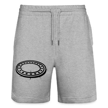 Trou d’égout à couvercle Gulli - Short de jogging bio TRAINER Stanley/Stella unisexe - gris chiné - Devant - Nik (191cm) & Marisol (170cm)