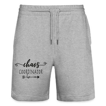 chaos coordinator - Stanley/Stella Unisex Bio Joggingshorts Trainer  - Grau meliert - Vorne - Nik (191cm) & Marisol (170cm)