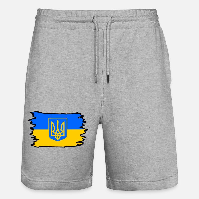 Ukraine - Short de jogging bio TRAINER Stanley/Stella unisexe - gris chiné