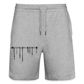 Tropfen Game Paused - Stanley/Stella Unisex Bio Joggingshorts Trainer  - Grau meliert - Vorne - Nik (191cm) & Marisol (170cm)