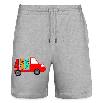 Camion - Short de jogging bio TRAINER Stanley/Stella unisexe - gris chiné - Devant - Nik (191cm) & Marisol (170cm)