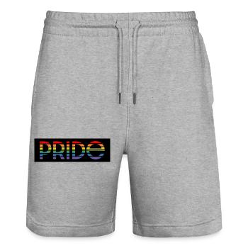 Pride rainbow black background - Stanley/Stella Unisex Bio Joggingshorts Trainer  - Grau meliert - Vorne - Nik (191cm) & Marisol (170cm)