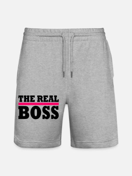 The real boss - Stanley/Stella Trainer Unisex Organic Jogging Shorts - heather grey