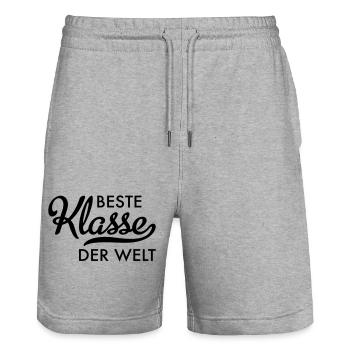 Beste Klasse der Welt - Stanley/Stella Unisex Bio Joggingshorts Trainer  - Grau meliert - Vorne - Nik (191cm) & Marisol (170cm)